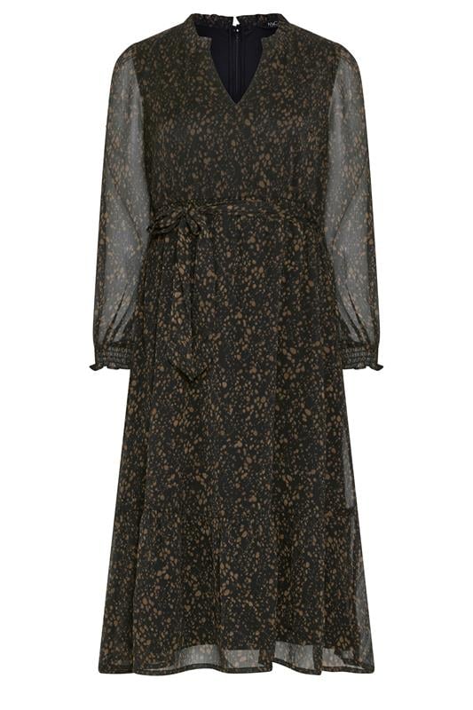  M&Co Petite Brown Abstract Spot Midi Dress