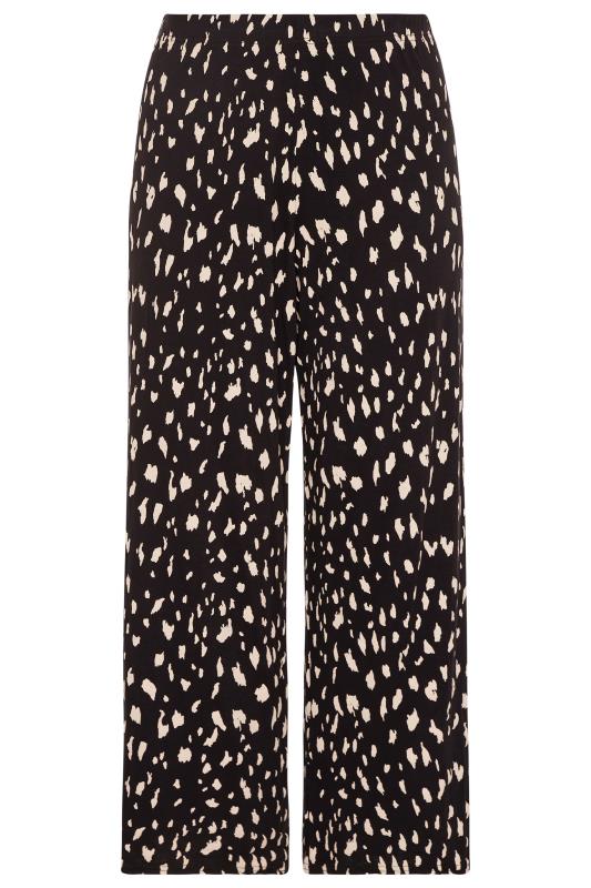 LIMITED COLLECTION Curve Black Animal Marking Wide Leg Trousers_F.jpg