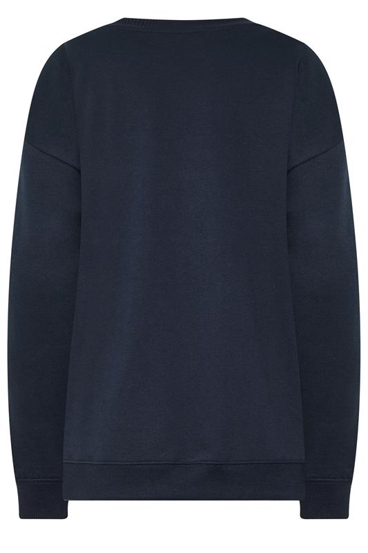 LTS Tall Women's Navy Blue 'Country Club' Embroidered Slogan Sweatshirt | Long Tall Sally 6