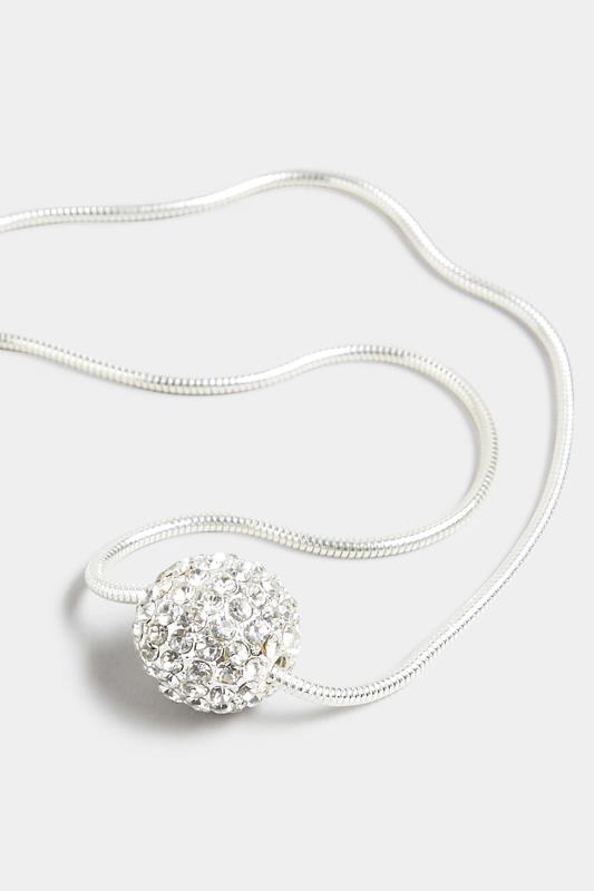 Silver Diamante Ball Necklace | Yours Clothing 4