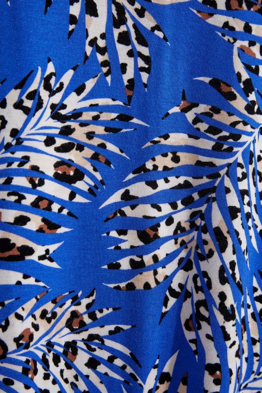 Curve Cobalt Blue Leopard Print Side Split Midi Beach Dress_Z.jpg