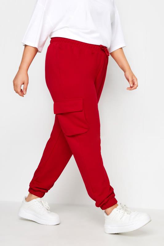 New Look Printed Waistband Joggers - Red