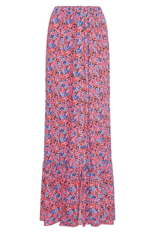 LTS Tall Pink Ditsy Floral Maxi Skirt 3