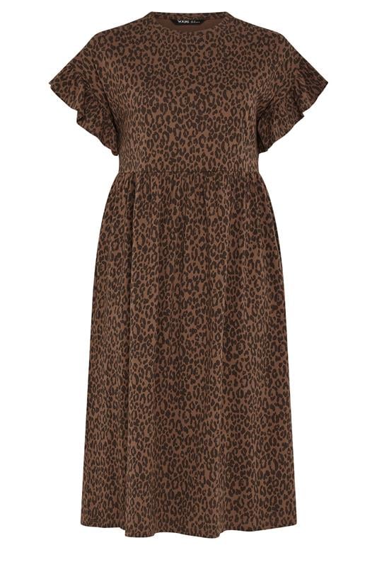 YOURS Plus Size Brown Leopard Print Midaxi Dress | Yours Clothing 5