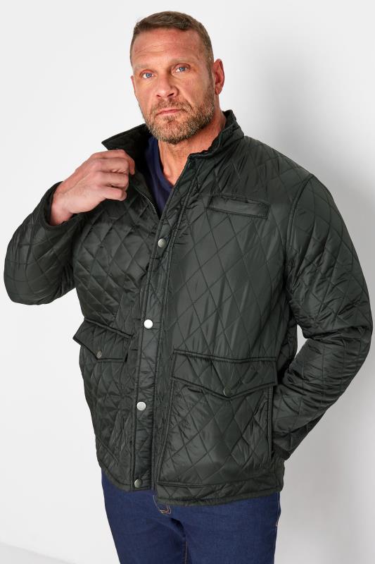 Mens D555 Big Plus Size Diamond Quilted Cord Collar Jacket Casual 3XL 4XL 5XL
