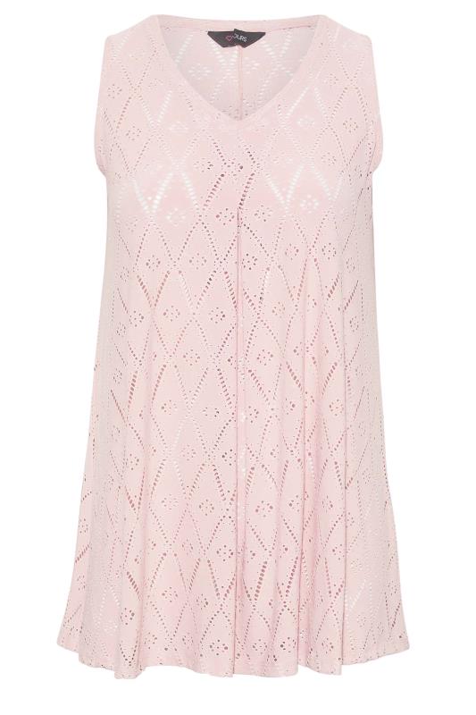 Curve Pink Broderie Anglaise Swing Vest Top 6