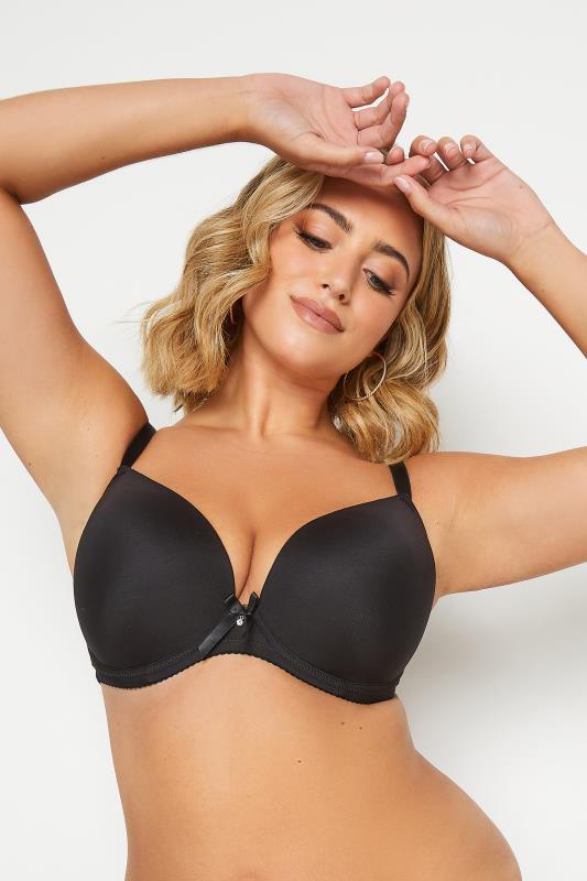 Plus Size  YOURS Black Moulded Underwired Plunge T-Shirt Bra