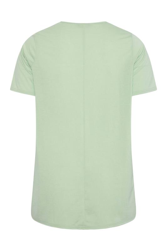 LIMITED COLLECTION Curve Sage Green Exposed Seam T-Shirt 6