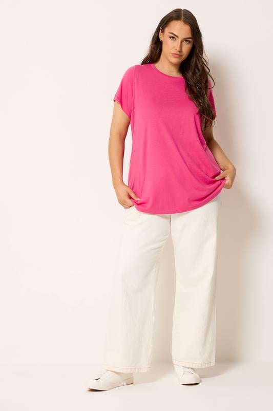 YOURS 3 PACK Plus Size Teal Blue & Pink Core T-Shirts | Yours Clothing 5