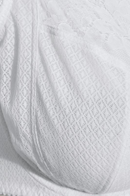 White Lace & Mesh Underwired Bra        Sizes 38DD-48G 3