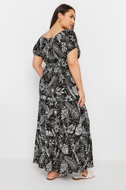 YOURS Plus Size Black Floral Print Tie Front Maxi Dress | Yours Clothing 3