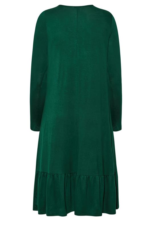 LIMITED COLLECTION Plus Size Forest Green Keyhole Tie Neck Midaxi Dress | Yours Clothing 8