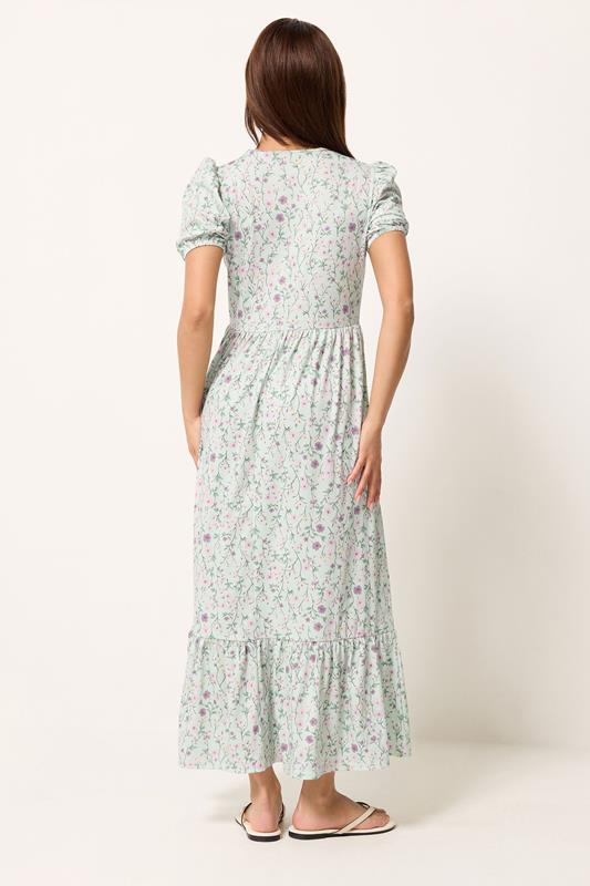 PixieGirls Petite Sage Green Floral Maxi Dress | PixieGirl 2