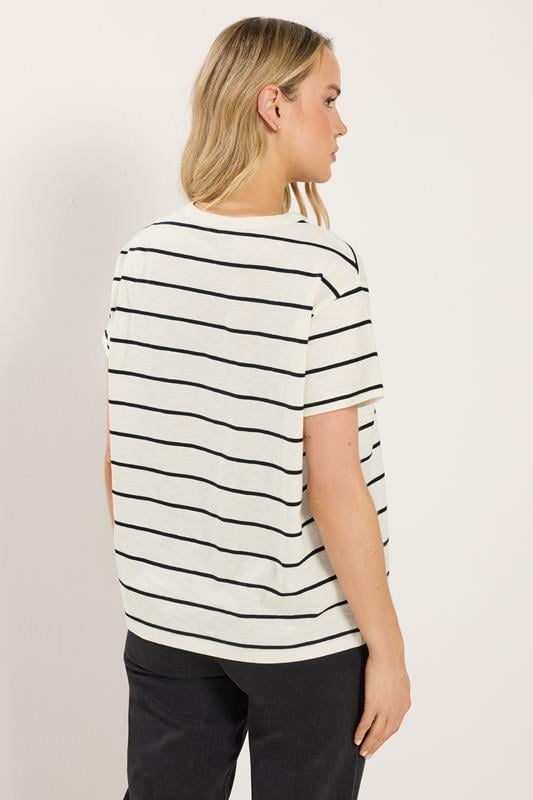 LTS Tall Women's White Stripe Cotton Oversized T-Shirt | Long Tall Sally 2