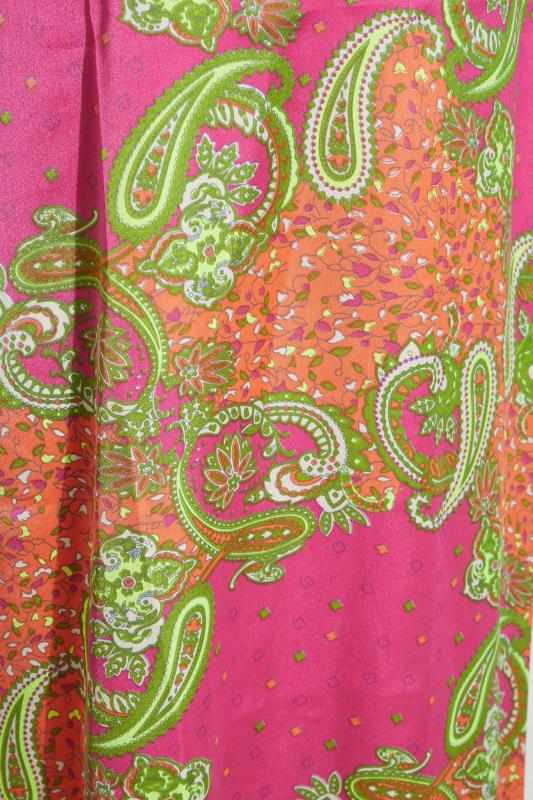 LTS Tall Women's Pink Paisley Print Satin Slip Cami Dress | Long Tall Sally 5