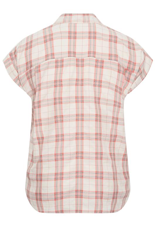 YOURS Plus Size Pink Check Print Collared Shirt  | Yours Clothing 7