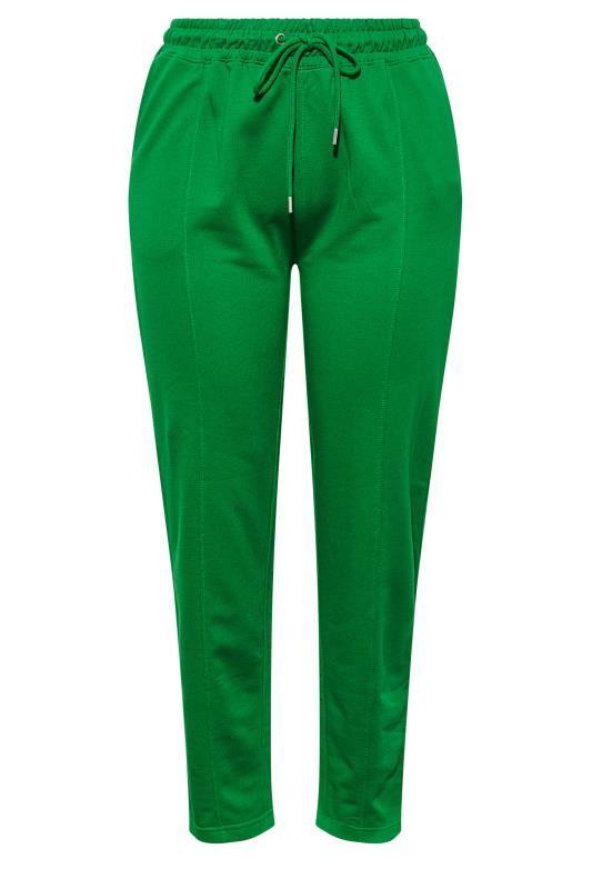 Plus Size Green Front Seam Straight Leg Joggers | Yours Clothing 4