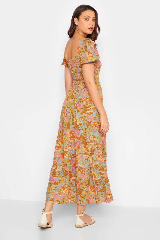 LTS Tall Orange Floral Square Neck Maxi Dress | Long Tall Sally  3