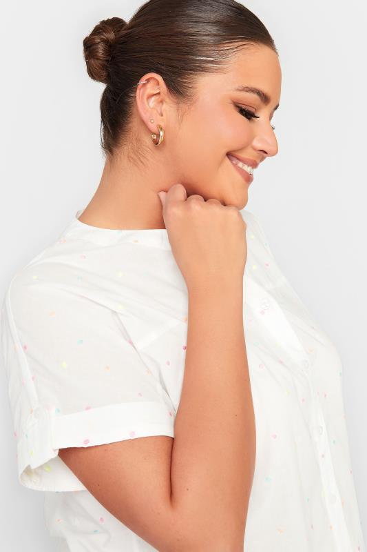 YOURS Plus Size White Dobby Spot Shirt | Yours Clothing 5