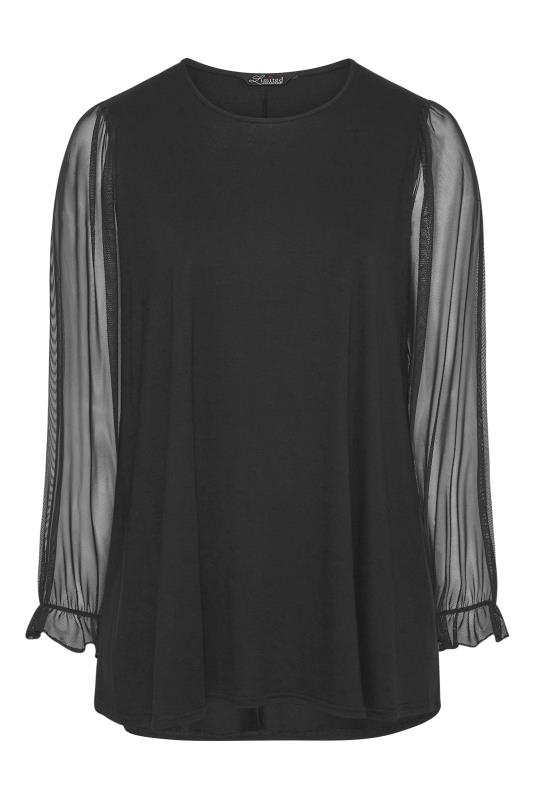 LIMITED COLLECTION Curve Black Mesh Sleeve Swing Top_F.jpg