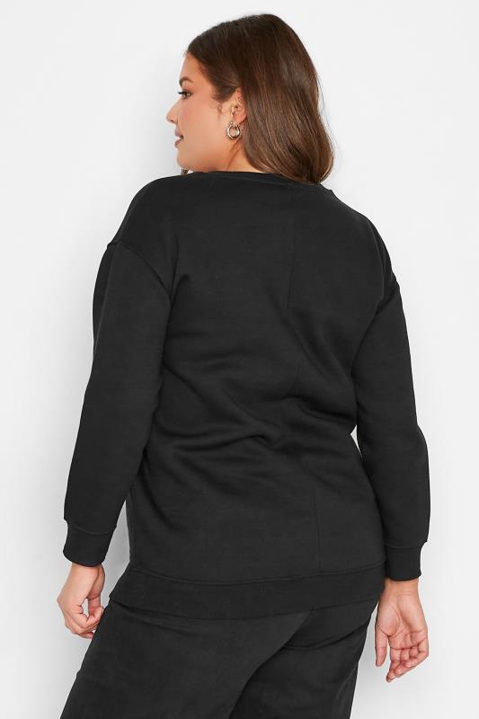 Plus Size Black 'Brooklyn' Slogan Sweatshirt | Yours Clothing 3