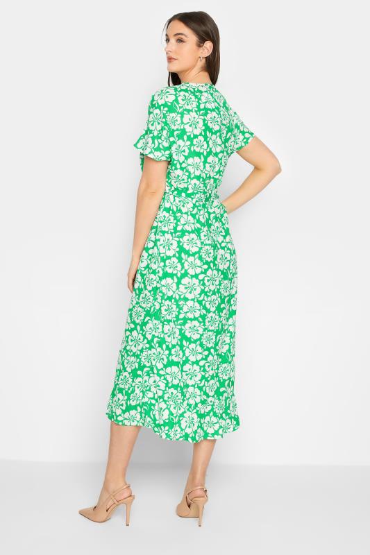 LTS Tall Women's Green Floral Print Wrap Dress | Long Tall Sally  3