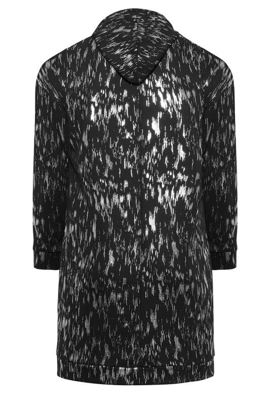 YOURS LUXURY Curve Black Foil Printed Hoodie Dress | Yours Clothing 8