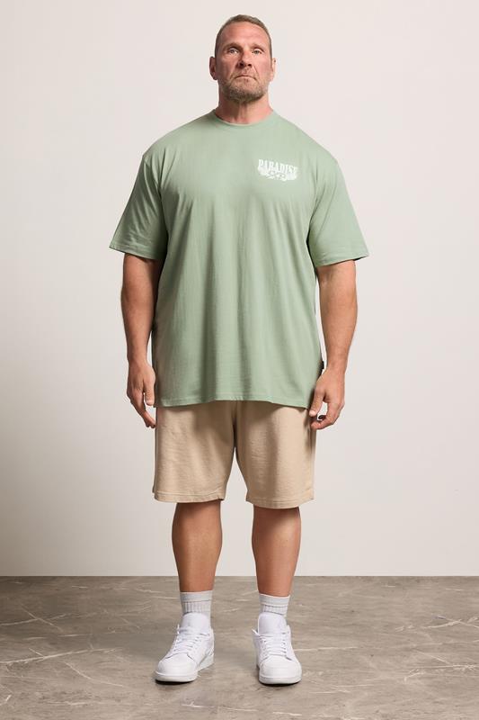 BadRhino Big & Tall Green Extra Long 'Paradise' Graphic T-Shirt 1