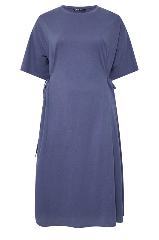 YOURS Plus Size Blue Front Tie Midi Dress | Yours Clothing 1