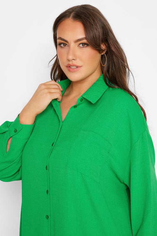 YOURS LONDON Curve Green Oversized Shirt 4