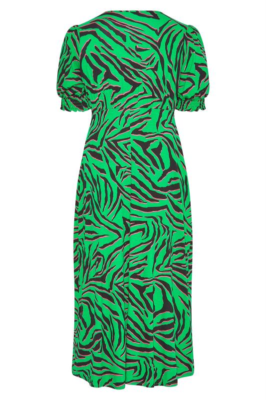 YOURS LONDON Plus Size Green Zebra Print Keyhole Dress | Yours Clothing 7