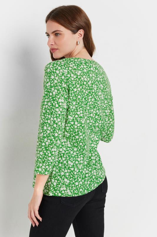M&Co 3 PACK Green & White Ditsy Floral Cotton Tops | M&Co 7