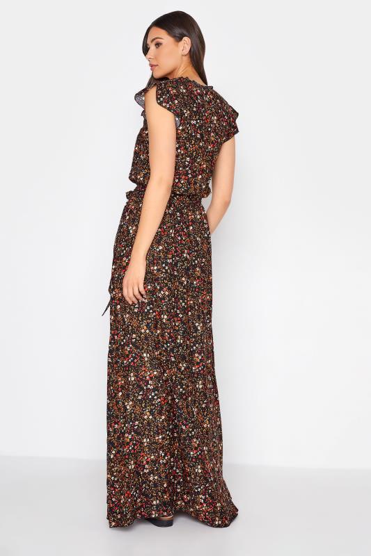 LTS Tall Black Ditsy Floral Maxi Dress 3