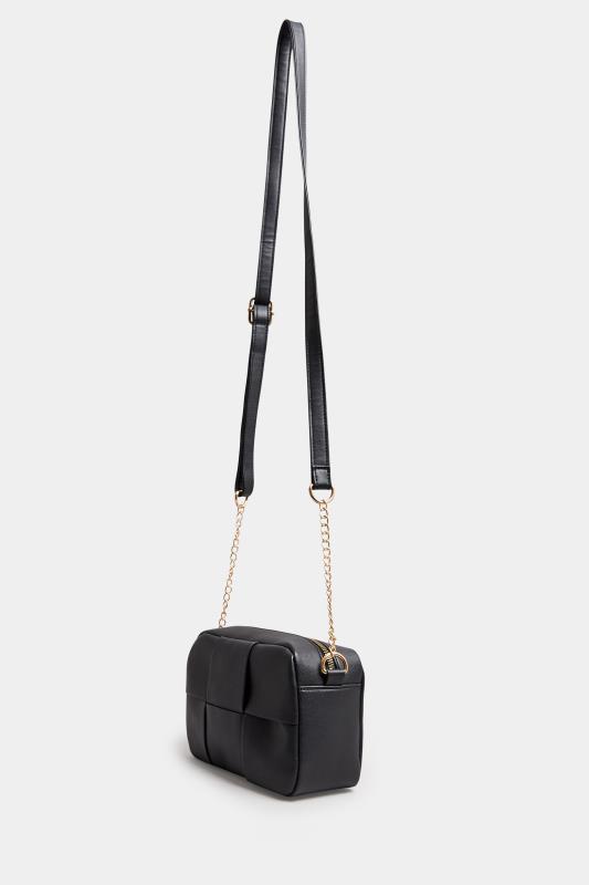 Black Woven Detail Cross Body Bag | Yours Clothing 2