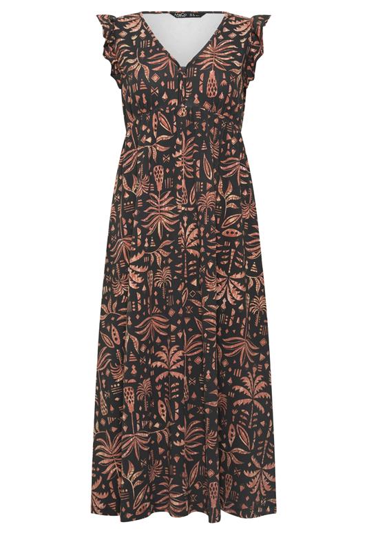 M&Co Petite Black Aztec Frill Sleeve Midi Dress | M&Co 5