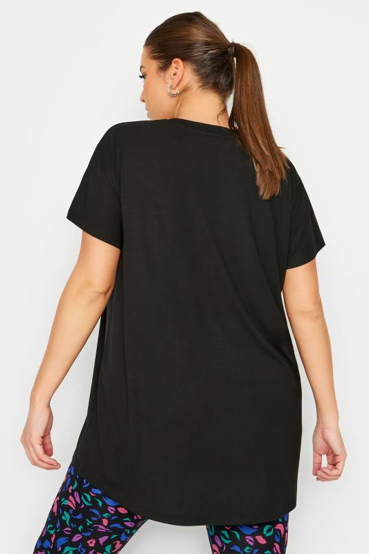 YOURS ACTIVE Plus Size Black '#Be Yourself' Top | Yours Clothing 4