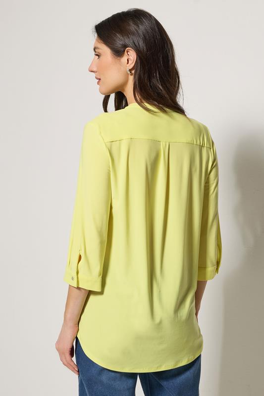 M&Co Yellow Half Placket Collarless Shirt | M&Co 2