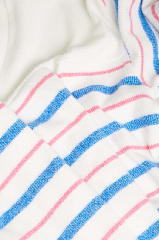 YOURS LUXURY Plus Size White & Pink Stripe Soft Touch Jumper | Yours Clothing 6