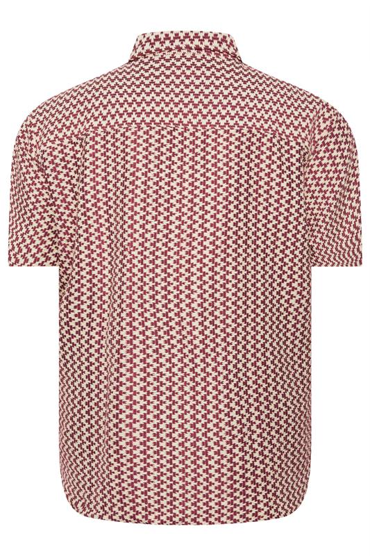 JACK & JONES Big & Tall Cabernet Red Crochet Shirt | BadRhino 4