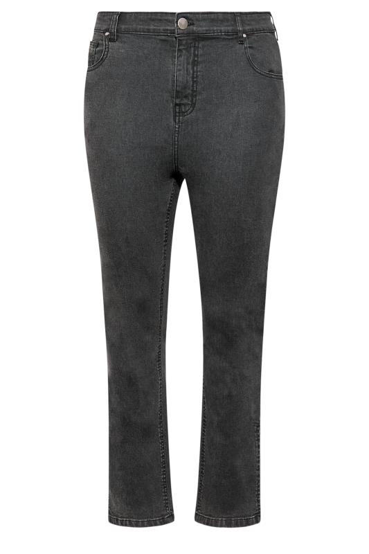Plus Size Black Side Split Straight Leg Jeans | Yours Clothing 6