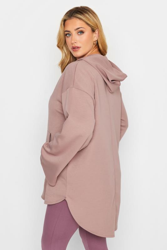 YOURS LUXURY Plus Size Pink V-Neck Jersey Hoodie | Yours Clothing 3
