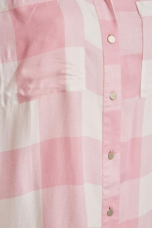  Plus size Pink Check Oversized Shirt | Yours Clothing 5
