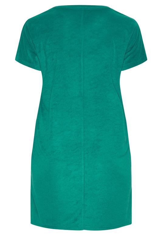 YOURS Plus Size Turquoise Green Towelling T-Shirt Dress | Yours Clothing 7