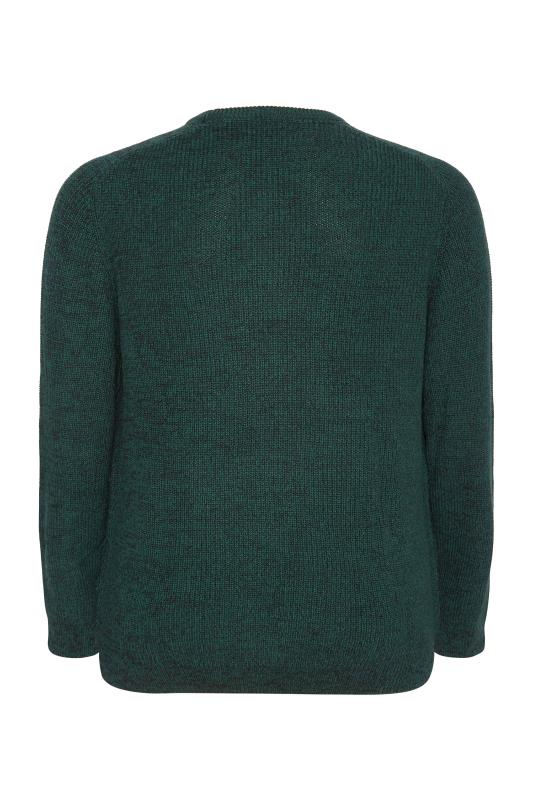 BLEND Big & Tall Teal Green Speckled Knitted Jumper 4