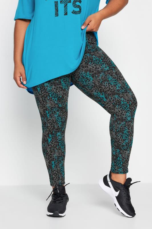  Grande Taille YOURS ACTIVE Curve Grey Leopard Print Leggings