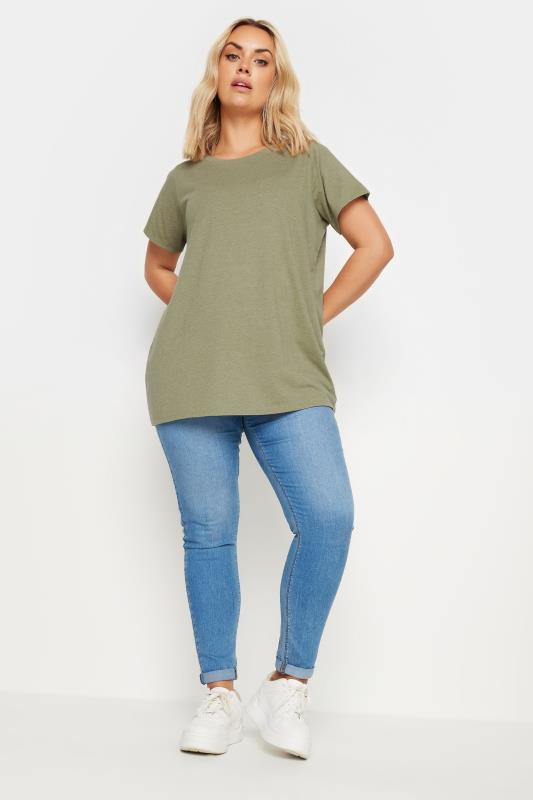 YOURS Plus Size Green Short Sleeve T-Shirt | Yours Clothing 2