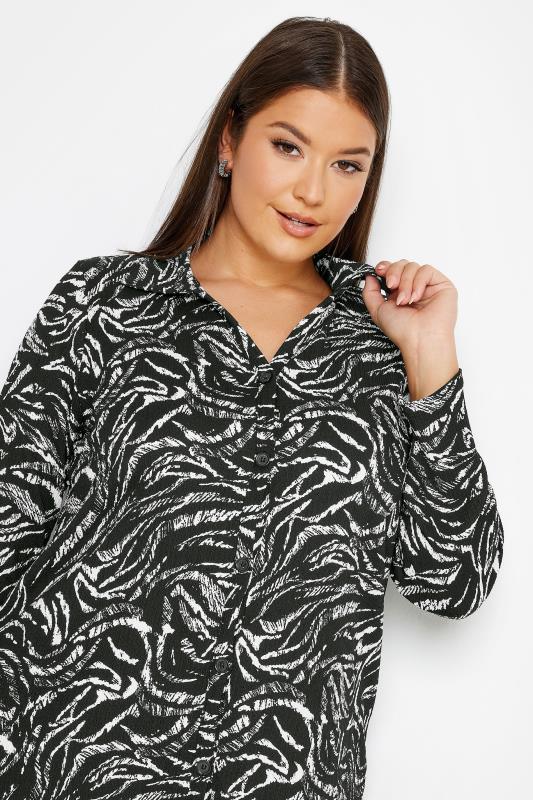 YOURS Plus Size Black Abstract Print Shirt | Yours Clothing 4