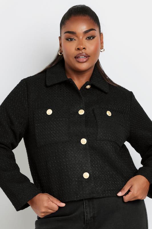 YOURS Plus Size Black Boucle Jacket | Yours Clothing 4