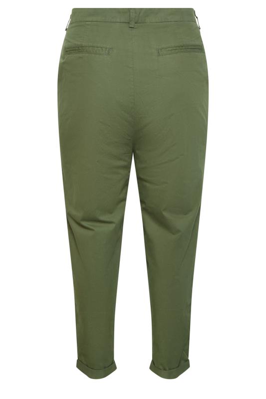 YOURS Plus Size Khaki Green Straight Leg Chino Trousers | Yours Clothing  7