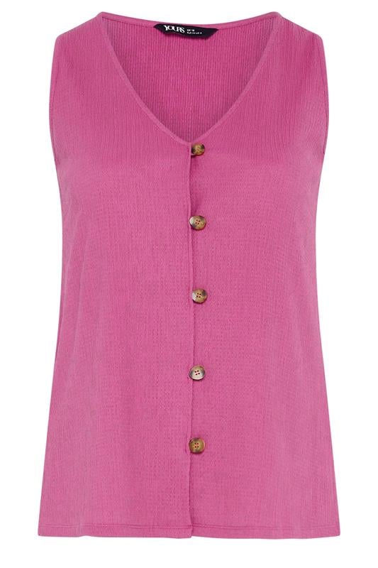 YOURS Plus Size Pink Textured Waistcoat | Yours Clothing 5